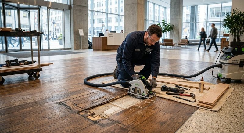 Our team working on Wood Floor Service projects in Alexandria, VA